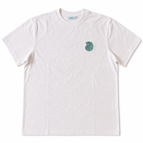 Surf Repeat Tee front v2 — exact turquoise and mint embroidery